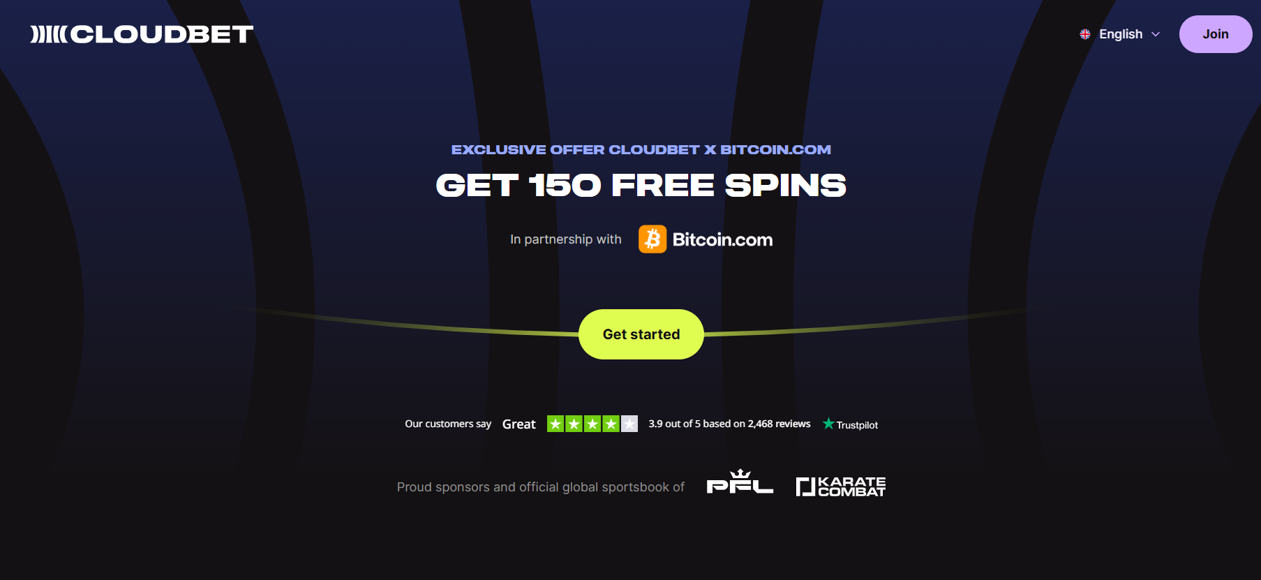 Cloudbet 平台黑金 / 绿色 USDT 主题主视觉图