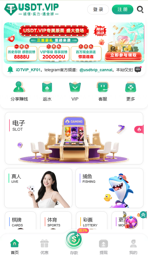 USDT.VIP Luxury 黑金 / 绿色 USDT 主题主视觉图
